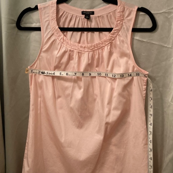 Ann Taylor Pink Ruched Collar Neck Sleeveless Top Blouse Size Small VGUC - Picture 7 of 8